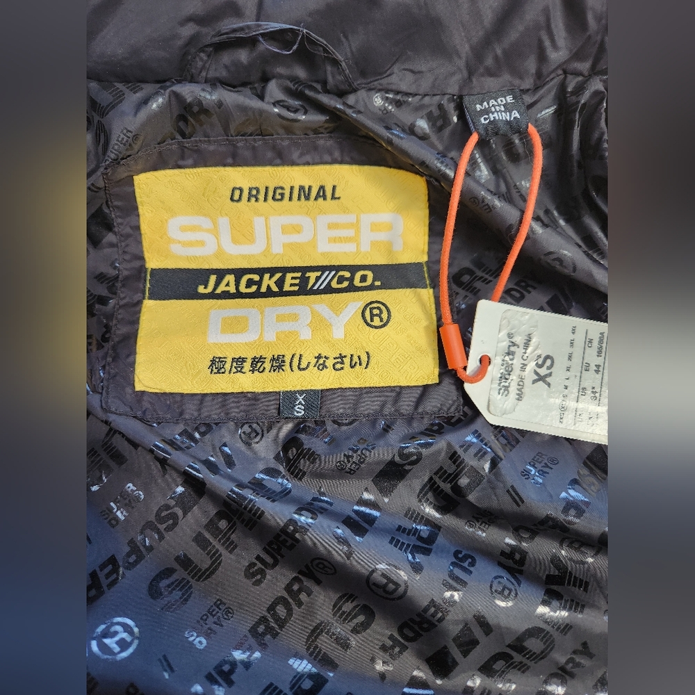 Superdry puffer jacket mens xs yellow/blk - Picture 6 of 9